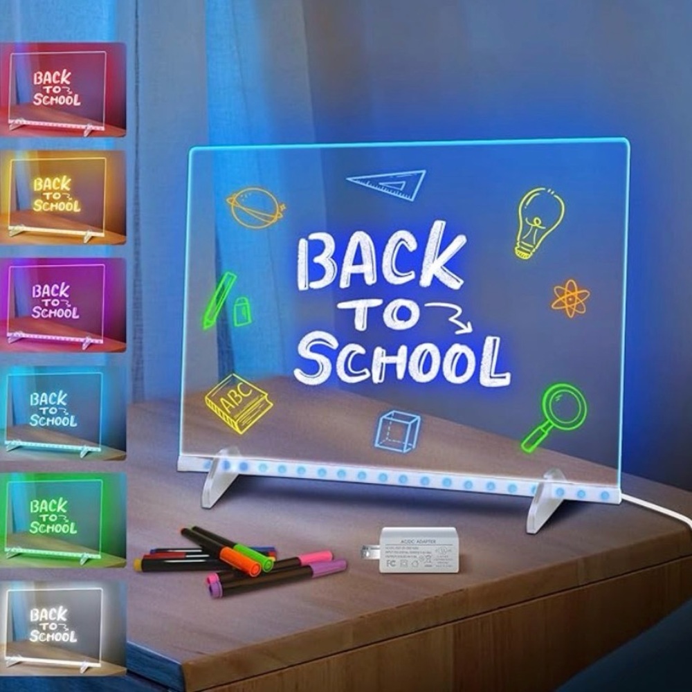 LED Note Board, 13"x10" Lumiboard LED Drawing Board for Kids, 4 Modes & 7 Color